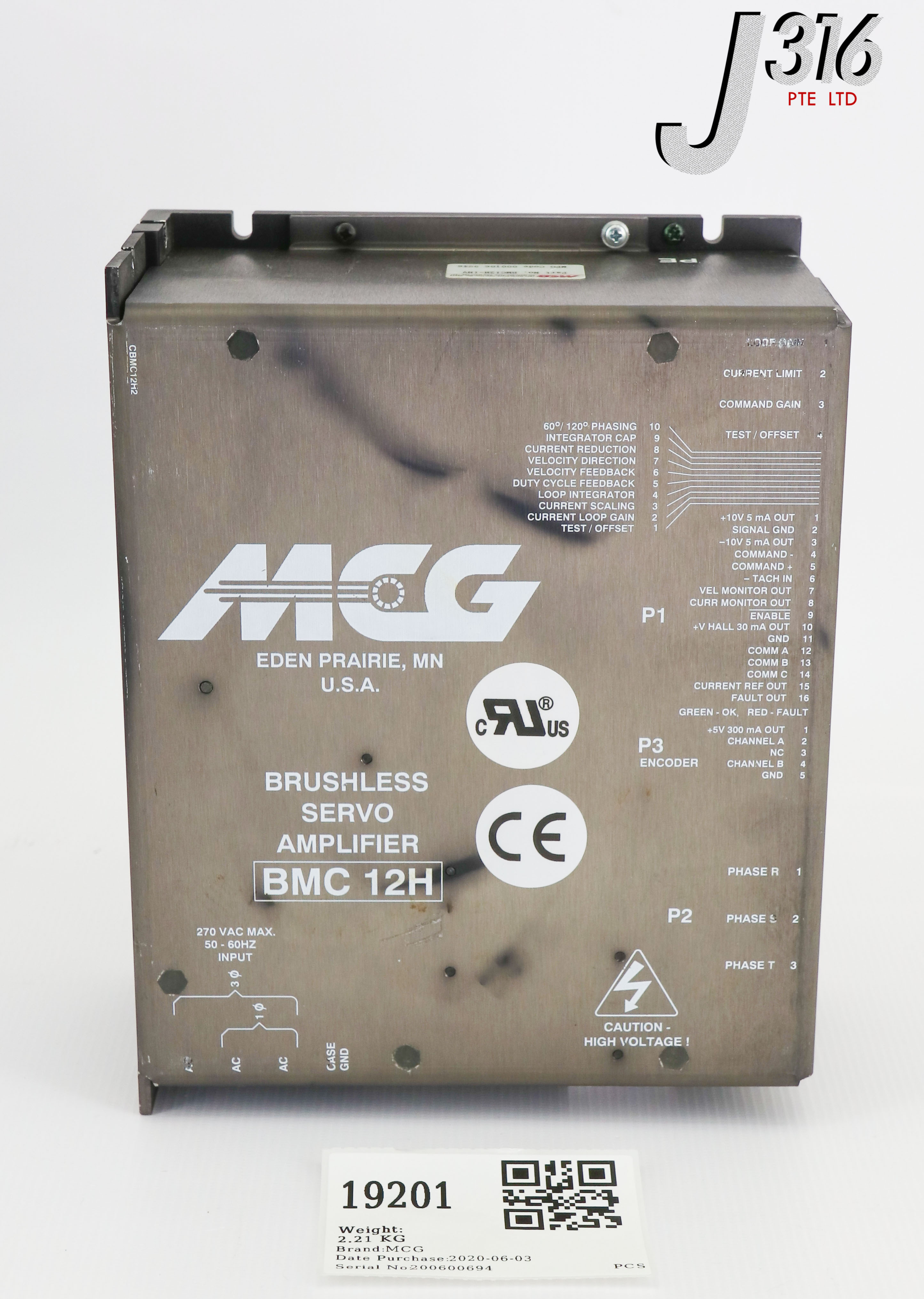 ミー 19201 MCG BMC12H-INV BRUSHLESS SERVO AMPLIFIER B25A40ACK-MC1 | eBay